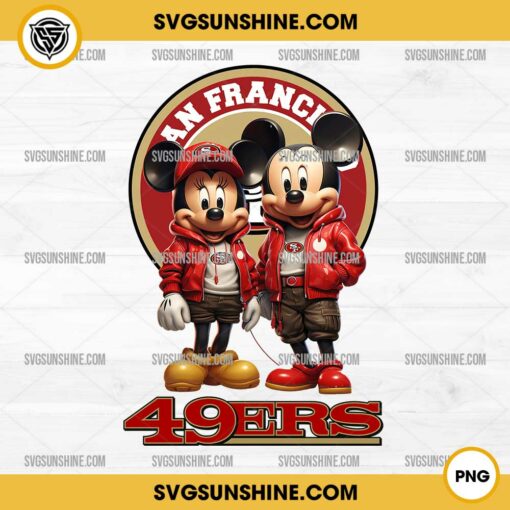 Mickey And Minnie 3D San Francisco 49ers Football PNG
