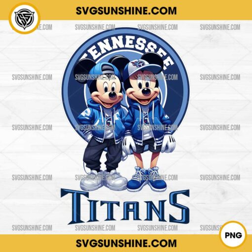 Mickey And Minnie 3D Tennessee Titans Football PNG