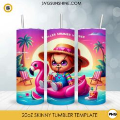 Killer Summer Viber Chucky 20oz Tumbler Wrap PNG, Chucky Horror Summer Tumbler PNG File