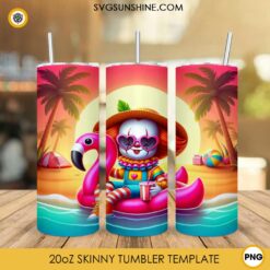 Chibi Pennywise Horror Summer 20oz Tumbler Wrap PNG File