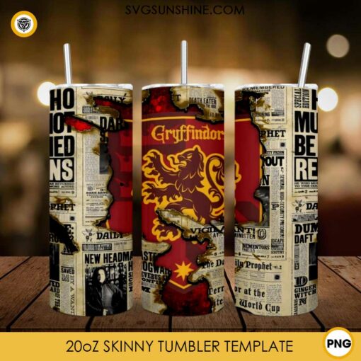 Gryffindor Harry Potter 20oz Tumbler Wrap PNG File