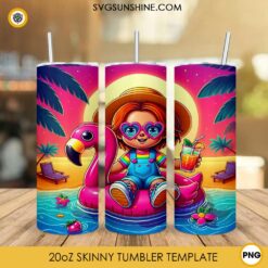 Chucky Summer Horror 20oz Tumbler Wrap PNG File