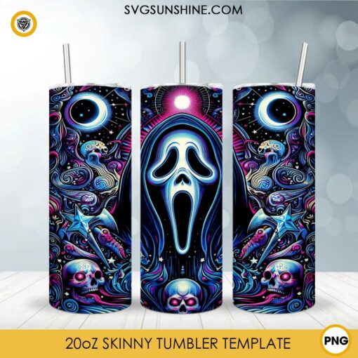 Scream Ghostface 20oz Skinny Tumbler Template PNG