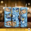 3D Inflated Bluey Bingo 20oz Tumbler Wrap PNG