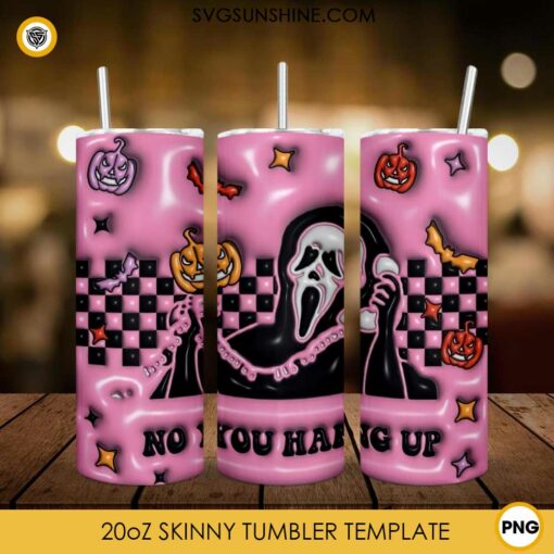 3D Inflated Ghostface No You Hang Up 20oz Tumbler Wrap PNG