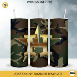 Camo Houston Astros 20oz Tumbler Wrap PNG File