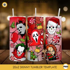 Horror Christmas 20oz Tumbler Wrap PNG File