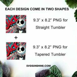 Jack Skellington Comics 20oz Tumbler Template PNG, Halloween Jack Skellington 20oz Tumbler Wrap PNG File