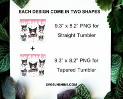 Kuromi Drip Candy 20oz Skinny Tumbler Template PNG