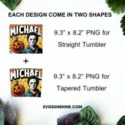 Michael Myers Comics 20oz Tumbler Template PNG, Halloween Michael Myers 20oz Tumbler Wrap PNG File