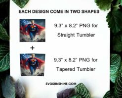 Trump Superman 20oz Tumbler Wrap PNG, Trump 20oz Skinny Tumbler Template PNG