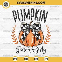 Pumpkin Patch Girly SVG, Halloween Coquette Bow SVG, Halloween Pumpkin SVG