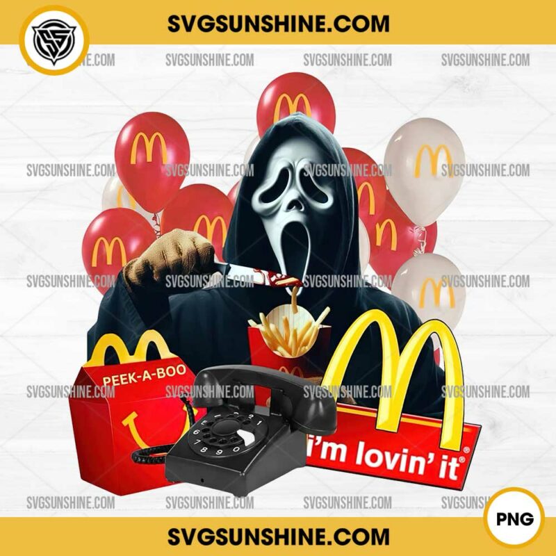 Scream Ghostface Mcdonald's PNG, Halloween Mcdonald's PNG Sublimation ...