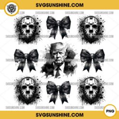 Trump Jason Voorhees Coquette Bow PNG, Trump Halloween PNG Sublimation Designs