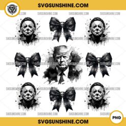 Trump Michael Myers Coquette Bow PNG, Trump Halloween PNG, Trump Horror Movie Characters PNG