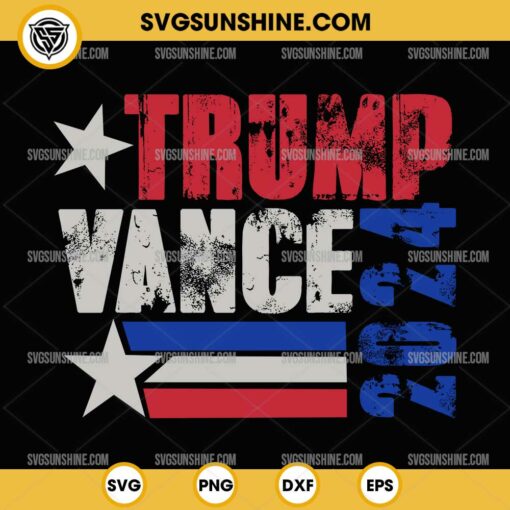 Vintage Distressed Trump Vance 2024 SVG DXF EPS PNG Designs