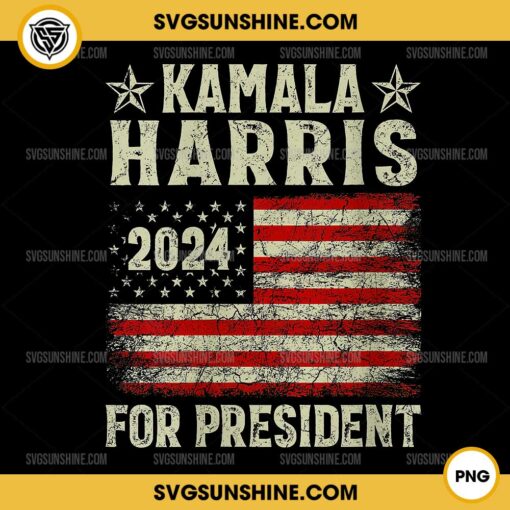 Vintage Kamala Harris 2024 For President PNG Designs For Shirts