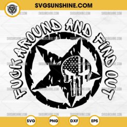 Silhouette Fuck Around And Find Out SVG, American Flag Punisher Skull SVG