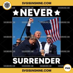 Never Surrender Trump PNG, Trump Shot PNG, Trump Mug Shot PNG