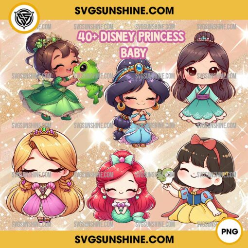 40+ Disney Princess Baby PNG, Disney Little Princess Digital Papers PNG Clipart Instant Digital Download