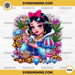 Disney Princess Snow White Smoking Weed PNG, Snow White Diamond Leopard Weed PNG