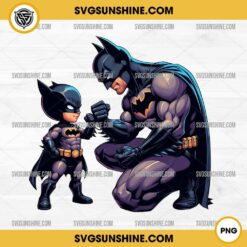 Batman Dad And Son PNG, Batman Father's Day PNG, Superhero Dad Father's Day PNG