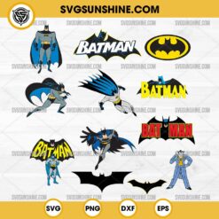 Batman SVG Bundle, Batman PNG Silhouette, Batman Vector Clipart