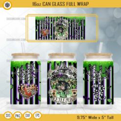 Beetlejuice Beetlejuice Beetlejuice Can Glass Wrap 16oz PNG