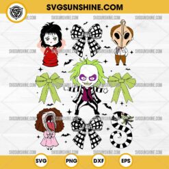 Beetlejuice Coquette Bow SVG, Beetlejuice 2024 SVG, Coquette Bow Beetlejuice Horror Halloween SVG