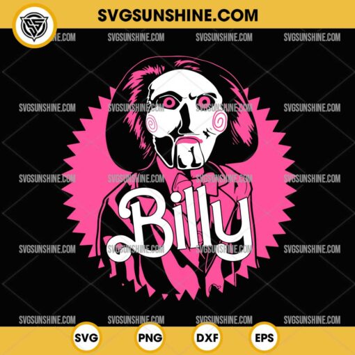 Billy the Puppet Saw SVG, Pink Billy the Puppet SVG, Horror Billy Barbie SVG