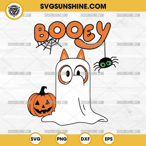 Bingo Booey Halloween SVG, Bingo Boo Ghost Pumpkin SVG, Bluey Halloween SVG