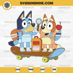 Bluey And Bingo Back To School SVG PNG Silhouette Clipart