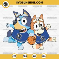 Bluey And Bingo Dallas Mavericks Basketball SVG PNG File