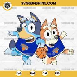 Bluey And Bingo New York Knicks Basketball SVG PNG File