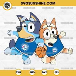 Bluey And Bingo Philadelphia 76ers Basketball SVG PNG File