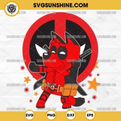 Bluey Cosplay Deadpool SVG, Bluey Marvel Comics SVG, Deadpool Cartoon SVG