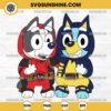 Bluey Wolverine SVG, Muffin Deadpool SVG, Bluey and Muffin Cosplay Deadpool And Wolverine SVG