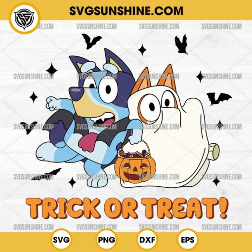 Bluey And Bingo Halloween SVG, Trick Or Treat SVG, Spooky Season SVG, Bluey Halloween SVG