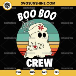 Boo Boo Crew SVG, Boo Ghost Nurse SVG, Nurse Ghost Halloween SVG