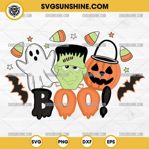 Boo Frankenstein SVG, Halloween SVG, Frankenstein Face SVG