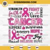 Breast Cancer Awareness SVG, Breast Cancer SVG, Cancer Survivor SVG, Fight Support Warrior Hope Love SVG, Pink Ribbon SVG