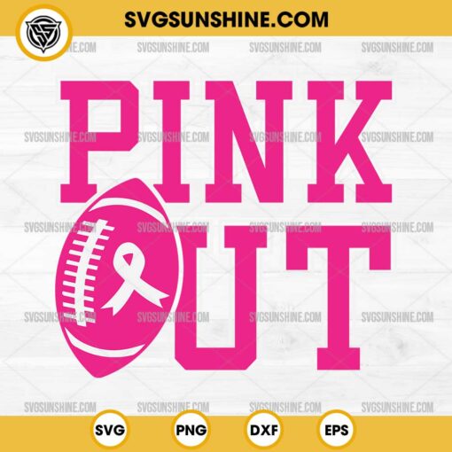 Breast Cancer Pink Out SVG, Pink Out Tackle SVG, Breast Cancer Awareness Football SVG