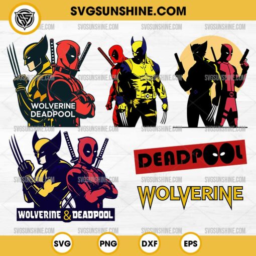 Bundle Deadpool And Wolverine SVG, Deadpool And Wolverine PNG Silhouette Vector Clipart