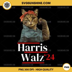 Harris Walz 24 PNG, Funny Cat 2024 President PNG, Childless Cat Ladies For Kamala PNG