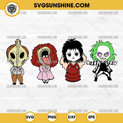 Chibi Beetlejuice SVG, Beetlejuice SVG, Lydia Deetz SVG, Barbara Maitland SVG, Adam Maitland SVG