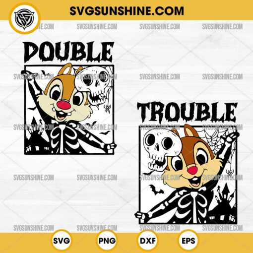 Chip N Dale Skeleton Double Trouble SVG, Chip N Dale Halloween SVG Bundle