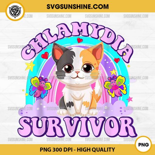 Chlamydia Survivor Cat PNG Sublimation Designs