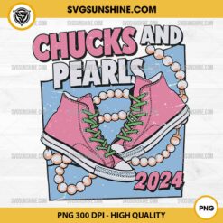 Chucks And Pearls 2024 PNG, Kamala Harris Converse Sneakers PNG