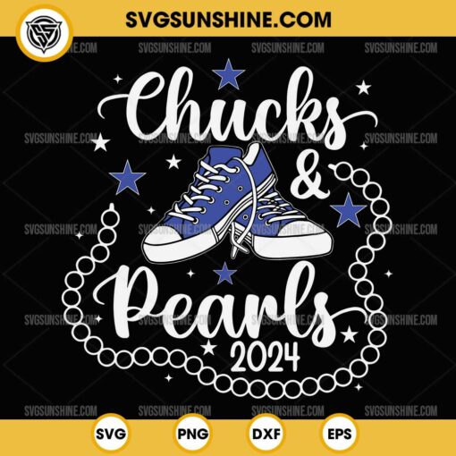 Chucks And Pearls 2024 SVG, Kamala Harris 2024 SVG