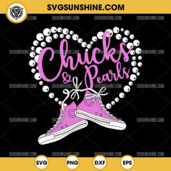 Chucks & Pearls SVG, Pearl Heart SVG, Chucks And Pearls SVG